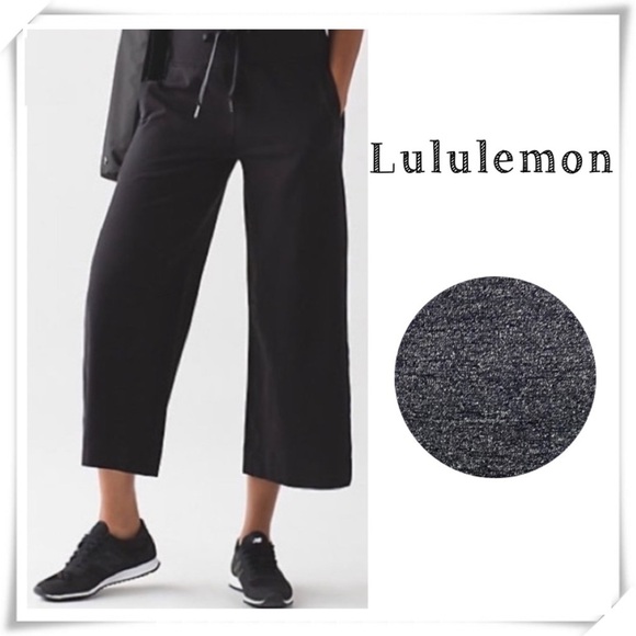 lululemon athletica Pants - LULULEMON Wide Crop Legs Pants in Dark Gray Size 6